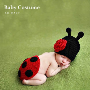 BABY COSTUME C)てんとう虫 帽子 2点セット [03052]