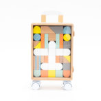 dou? #005 Carry me キャリーミードウ? つみき 積み木 コロコロ スーツケース ケースつき 赤ちゃん おもちゃ 木のおもちゃ おしゃれ 出産祝い お祝い ギフト 出産祝い 男の子 女の子 玩具 木製玩具 キッズ 知育 知育玩具 AH-MART